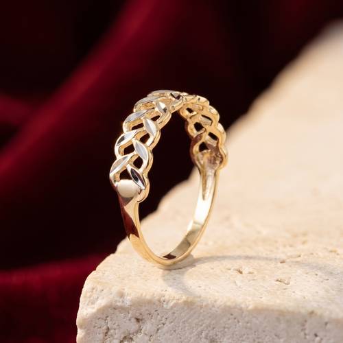 Profilo dell'Anello Intreccio Dorato in oro 18 carati