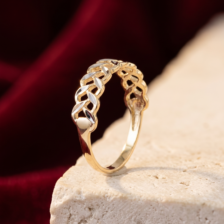 Profilo dell'Anello Intreccio Dorato in oro 18 carati