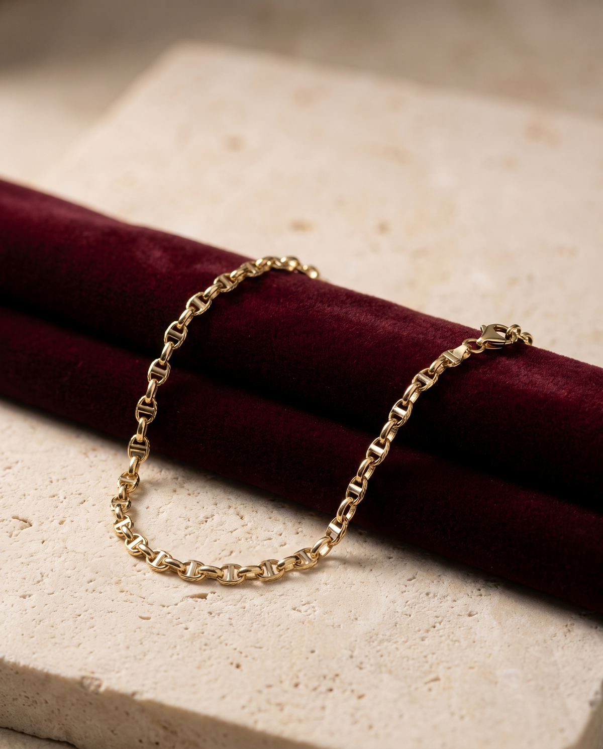 Bracciale Modulo Gold 18kt con velluto rosso
