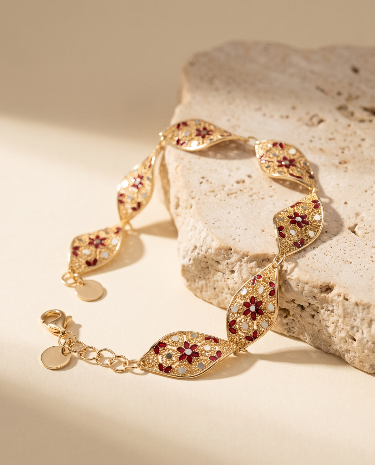 Bracciale Cattedrale Maglie — Oro Rosso