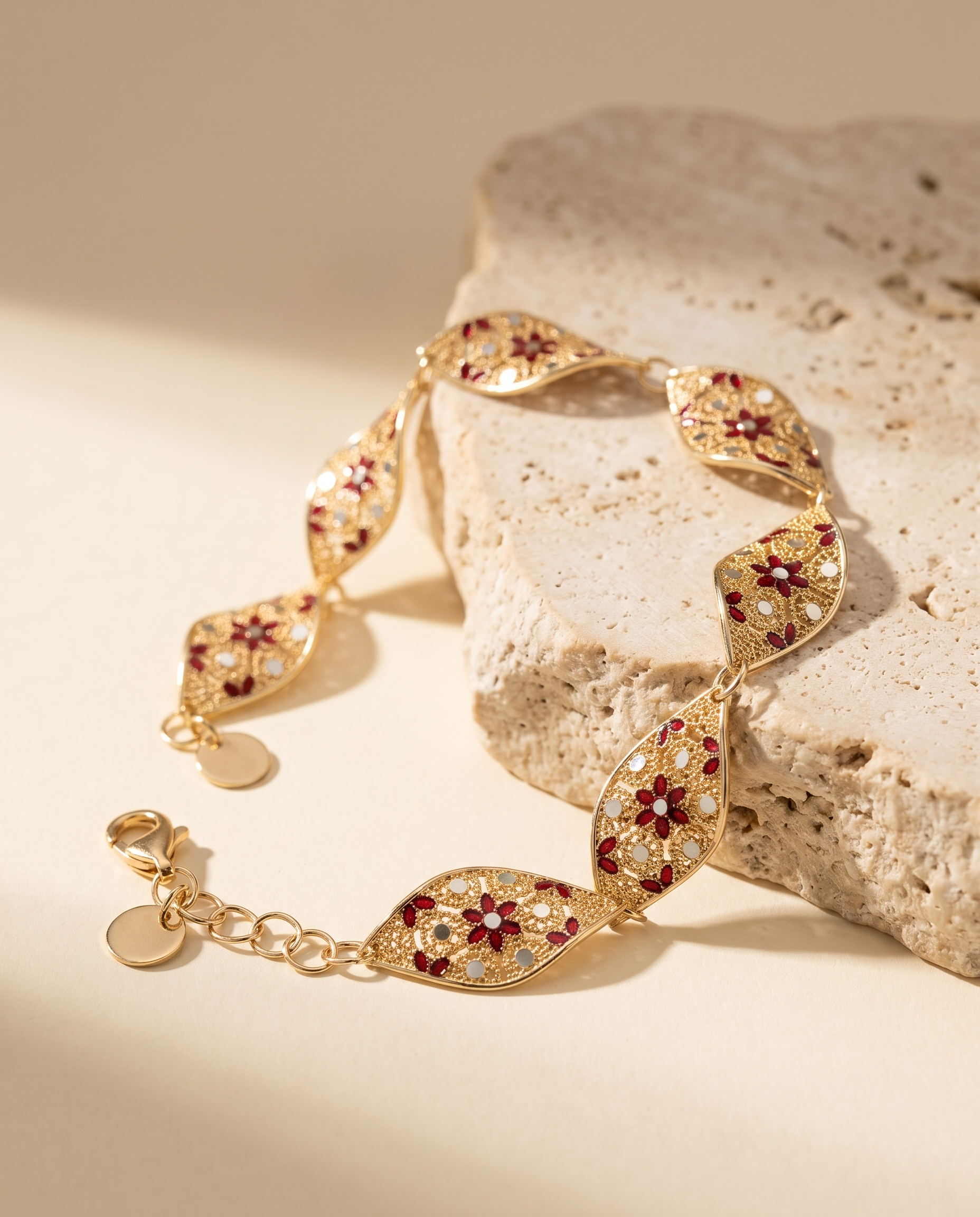 Bracciale Cattedrale Maglie — Oro Rosso