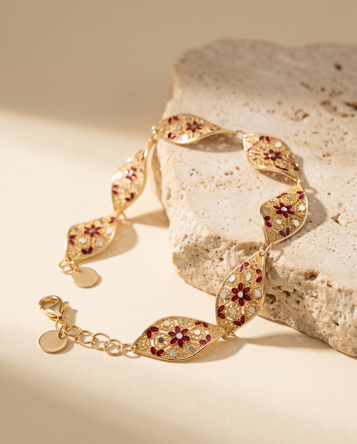 Bracciale Cattedrale Maglie — Oro Rosso