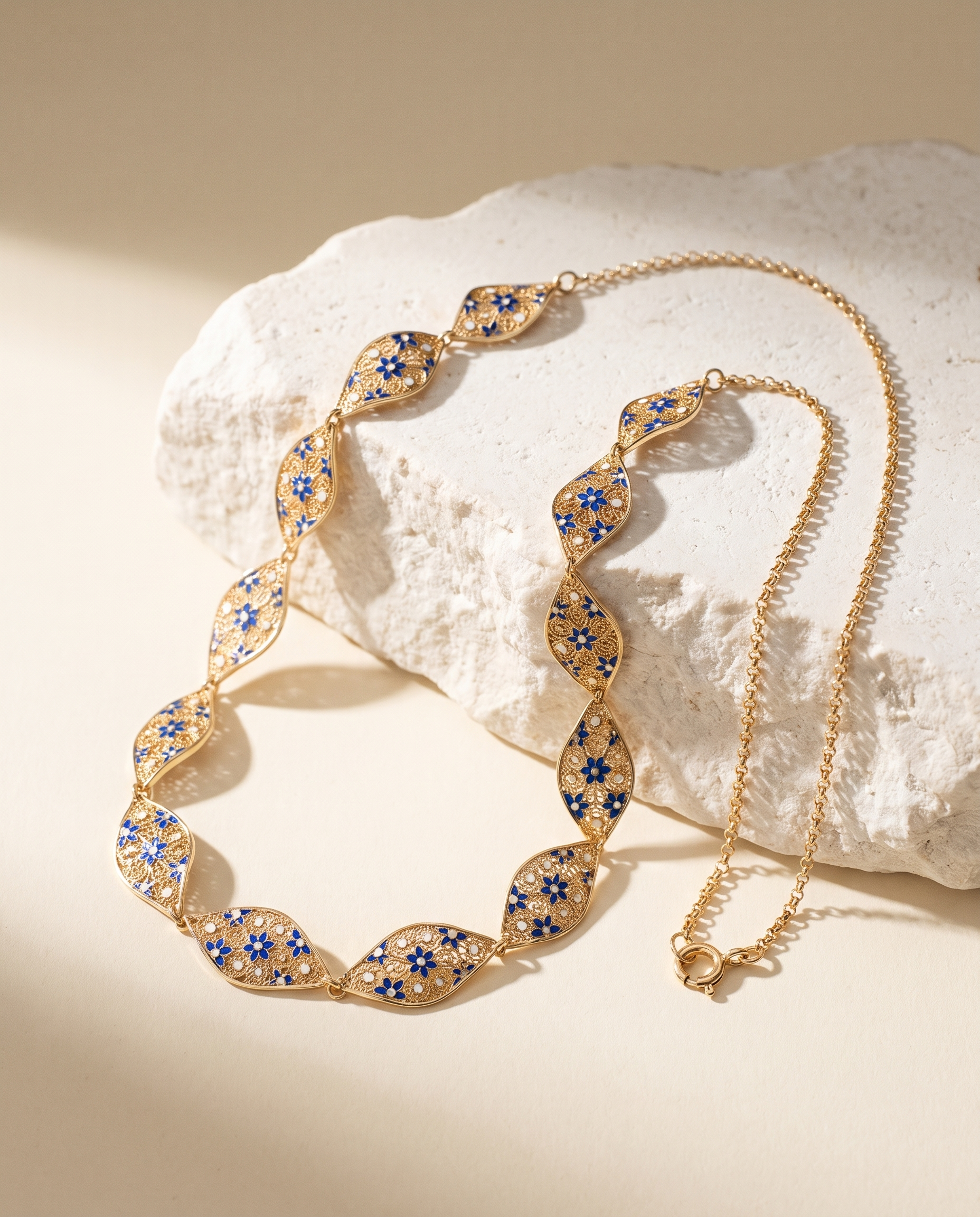 Collana Foulard Cattedrale Rosoni — Blu