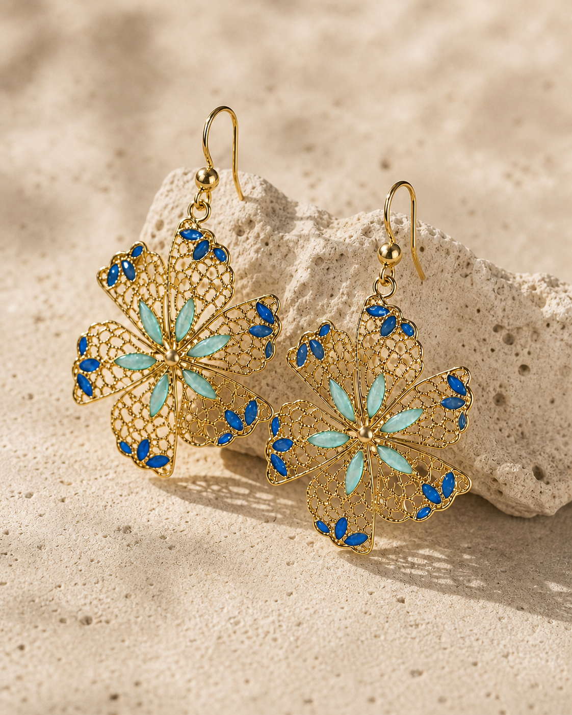 Orecchini Helix oro acqua — coppia