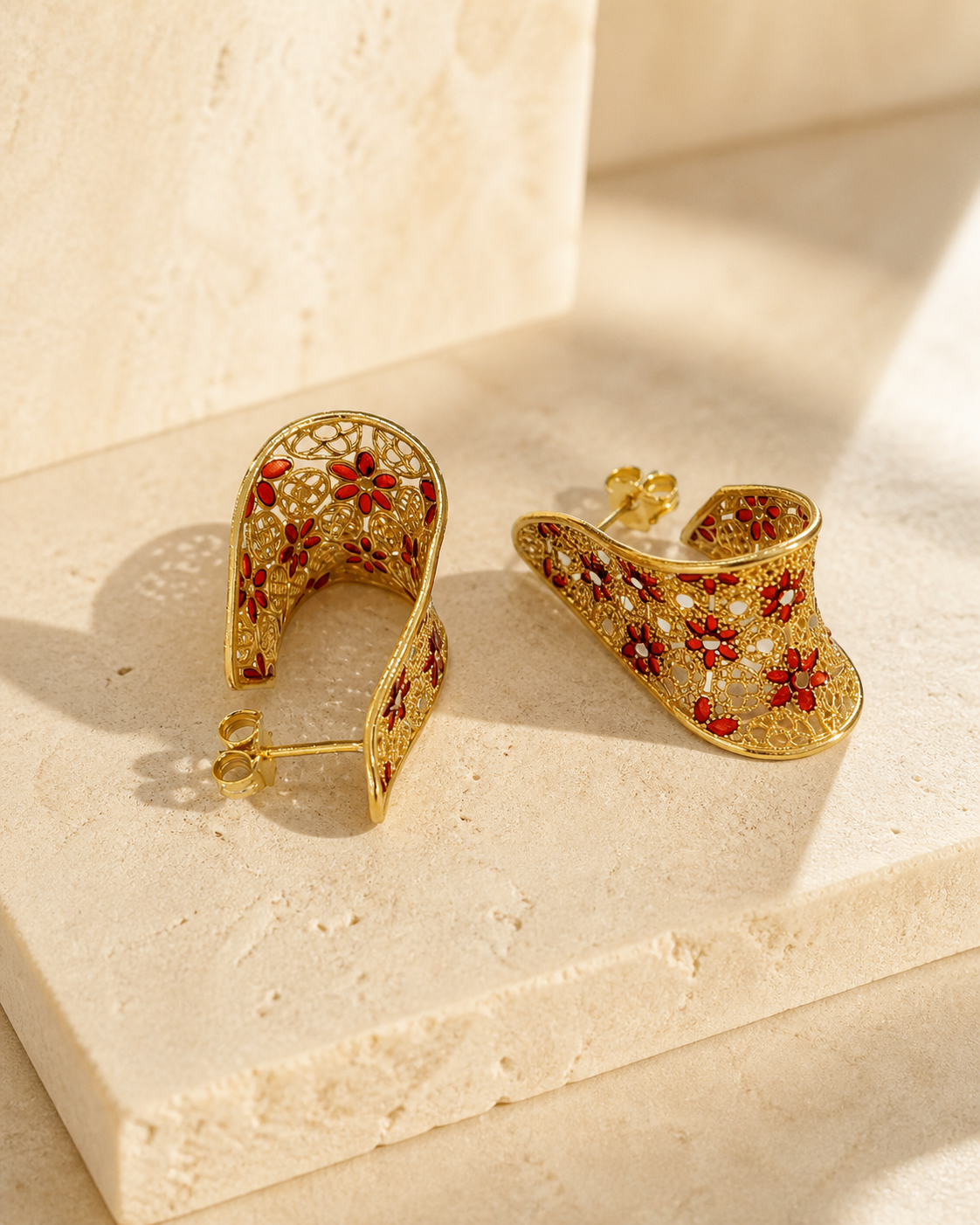 Orecchini Wave oro rosso — Cattedrale Rosoni