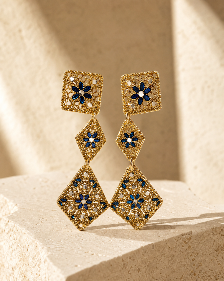 Orecchini Spear Oro Blu — Cattedrale Rosoni