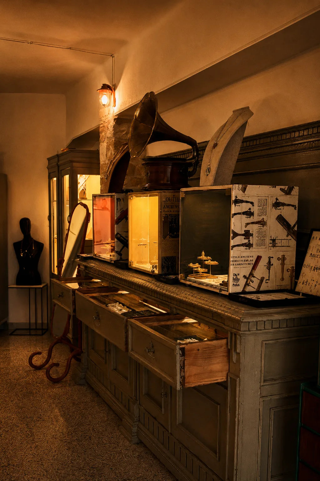 Arredi e vetrine della bottega